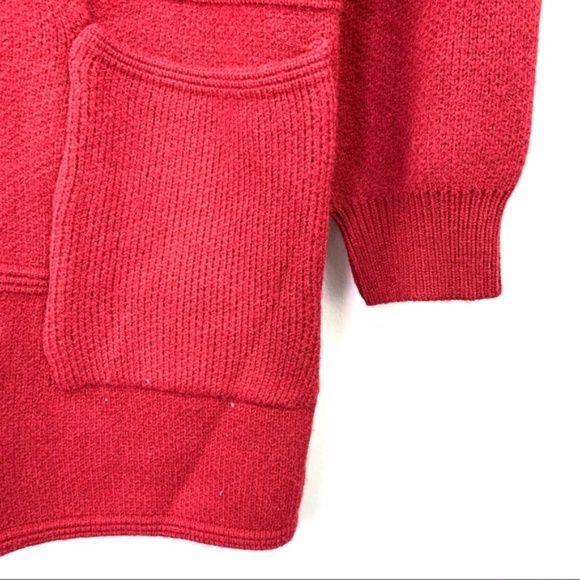 Joseph A Windowpane Knit Cardigan Red Size SP - Picture 11 of 14